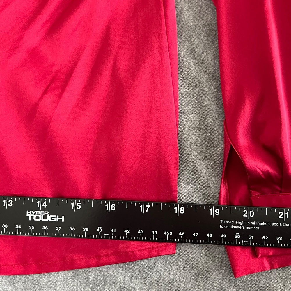 Pendleton Silky Red Formal Blouse Button Wrist New with Imperfection Size 10 - Picture 14 of 14